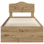 vidaXL Cadre de lit Chêne artisan 90 x 190 cm Bois de pin massif