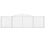 vidaXL Paniers à gabions arqués 9 Pièces 400x30x100/120 cm Fer galvanisé