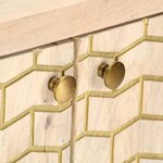 vidaXL buffet doré 120x30x75 cm bois de manguier massif