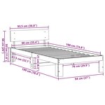 vidaXL Cadre de lit avec tête de lit 90x190 cm en bois de pin massif