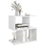 vidaXL Tables de chevet 2 Pièces blanc brillant bois d'ingénierie