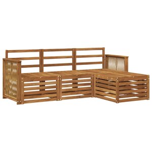 vidaXL Ensemble de canapés d'extérieur 4 pc Naturel