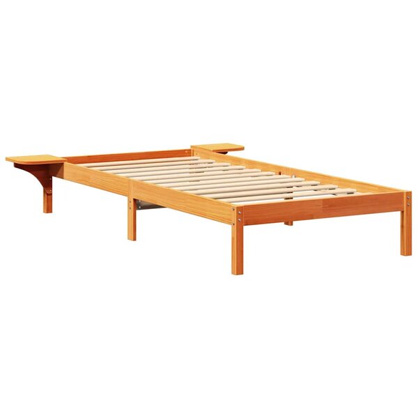 vidaXL Cadre de lit avec tables de chevet Marron 100 x 200 cm