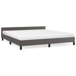 vidaXL Cadre de lit avec tête de lit sans matelas gris 160x200 cm