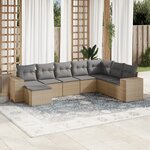 vidaXL Salon de jardin avec coussins 8 Pièces beige résine tressée