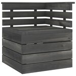 vidaXL Salon palette de jardin 8 Pièces Bois de pin massif Gris foncé