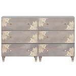 vidaXL Buffet 2 Pièces Gris 60 x 33.5 x 75 cm Bois de manguier massif