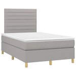 vidaXL Sommier à lattes de lit avec matelas Gris clair 120x200cm Tissu