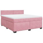 vidaXL Sommier à lattes de lit avec matelas Rose 180x200 cm Velours