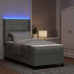 vidaXL Lit à Ressorts avec Matelas LED Gris clair 100 x 200 cm Velours