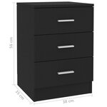 vidaXL Table de chevet Noir 38 x 35 x 56 cm Bois d'ingénierie