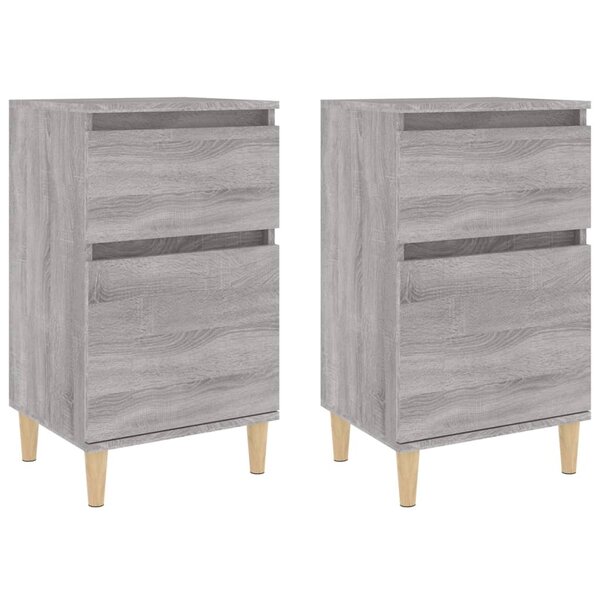 vidaXL Tables de chevet 2 Pièces sonoma gris 40x35x70 cm