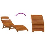 Chaise longue vidaXL avec coussin gris clair en bois d'acacia