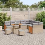 vidaXL Ensemble de canapé de jardin 12 Pièces beige et gris clair