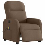 vidaXL Fauteuil inclinable de massage électrique marron tissu