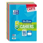 OXFORD - Lot de 5 cahiers agrafés 96 pages seyes 24 x 32 cm - 90g