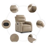 vidaXL Fauteuil inclinable Cappuccino Similicuir