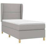 vidaXL Sommier à lattes de lit avec matelas Gris clair 90x200 cm Tissu