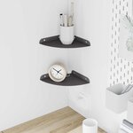 vidaXL Étagère flottante avec étagère 2 Pièces Noir 18 x 18 x 2 cm