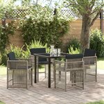 vidaXL Ensemble de salle à manger pour jardin 5 Pièces Gris clair