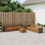 vidaXL Ensemble de canapés d'extérieur 9 pc Naturel