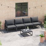vidaXL Ensemble de canapé de jardin Anthracite Acier