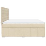 vidaXL Sommier à lattes de lit avec matelas Crème 180x200 cm Tissu