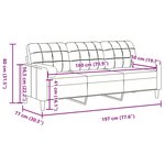 vidaXL Canapé 3 places avec oreillers décoratifs rose 180 cm velours