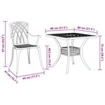 Ensemble de jardin 5 pièces vidaXL en alu noir