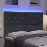 vidaXL Tête de lit LED Argyle Gris foncé 80 cm Velours