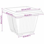 vidaXL Pot de Fleurs Carré 24 Pièces Noir 38 x 38 x 30 cm Plastique