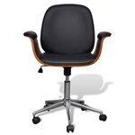 vidaXL Chaise pivotante Bois courbé et similicuir