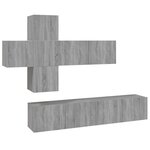 vidaXL Ensemble de meubles TV 7 Pièces Sonoma gris Bois d'ingénierie