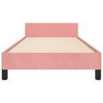 vidaXL Cadre de lit et tête de lit sans matelas rose 90x190 cm velours