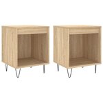 vidaXL Tables de chevet 2 Pièces chêne sonoma 40x35x50 cm bois ingénierie