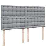 vidaXL Sommier à lattes de lit avec matelas Gris clair 200x200cm Tissu