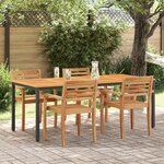 Table de jardin vidaXL 200x90x75 cm en bois solide d'acacia et métal