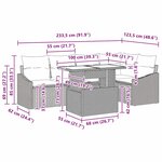 vidaXL Ensemble de canapé de jardin 6 Pièces Noir  Crème 100 x 55 x 73 cm