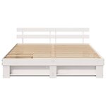 vidaXL Cadre de lit avec tiroir Blanc 180 x 200 cm Bois massif en pin