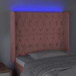 vidaXL Tête de lit à LED Rose 93x16x118/128 cm Velours