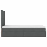 vidaXL Cadre de lit ottoman avec matelas gris foncé 100x200 cm tissu