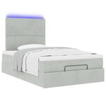 vidaXL Cadre de lit ottoman avec matelas gris clair 120x190 cm velours