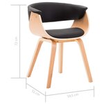 vidaXL Chaises à manger lot de 6 noir bois courbé et similicuir