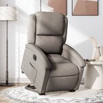 vidaXL Fauteuil inclinable électrique taupe tissu