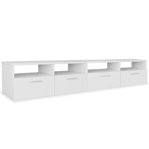 vidaXL Meubles TV 2 Pièces Bois d’ingénierie 95x35x36 cm Blanc