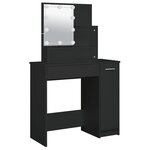 vidaXL Coiffeuse avec LED noir 86 5x35x136 cm