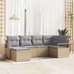 vidaXL Ensemble de canapé de jardin 6 Pièces Beige  Gris clair
