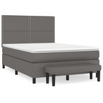vidaXL Sommier à lattes de lit avec matelas Gris 140x190 cm Similicuir