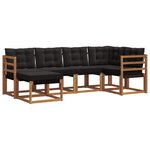vidaXL Ensemble de canapés d'extérieur 6 pc Naturel et Noir