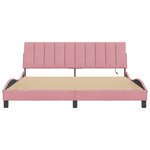 VidaXL Cadre de lit avec LED sans matelas rose 180x200 cm velours